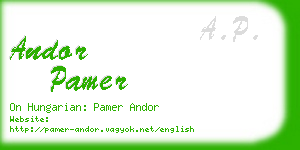 andor pamer business card